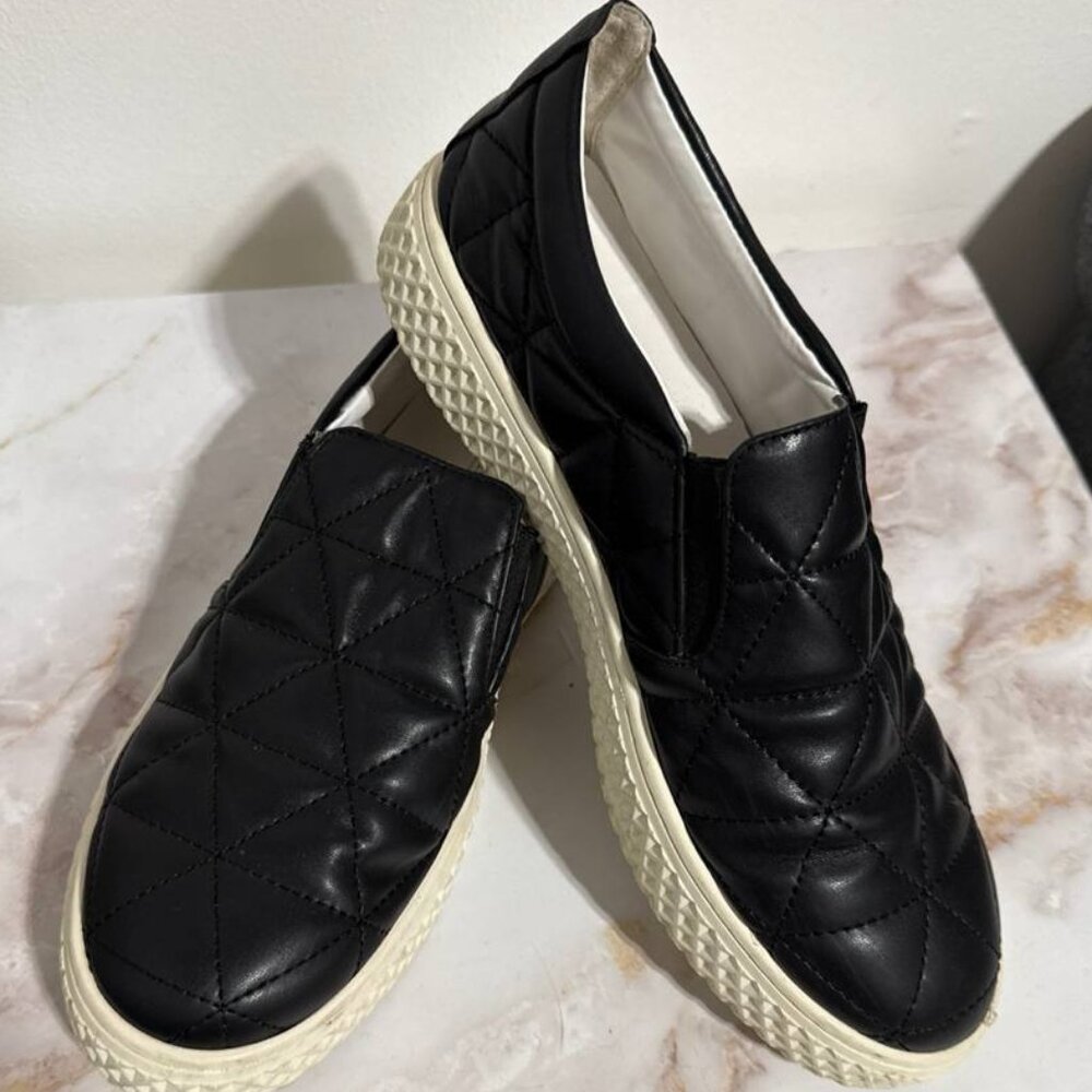 Quilted Black Faux Leather Aerosoles Sneakers - Size 9